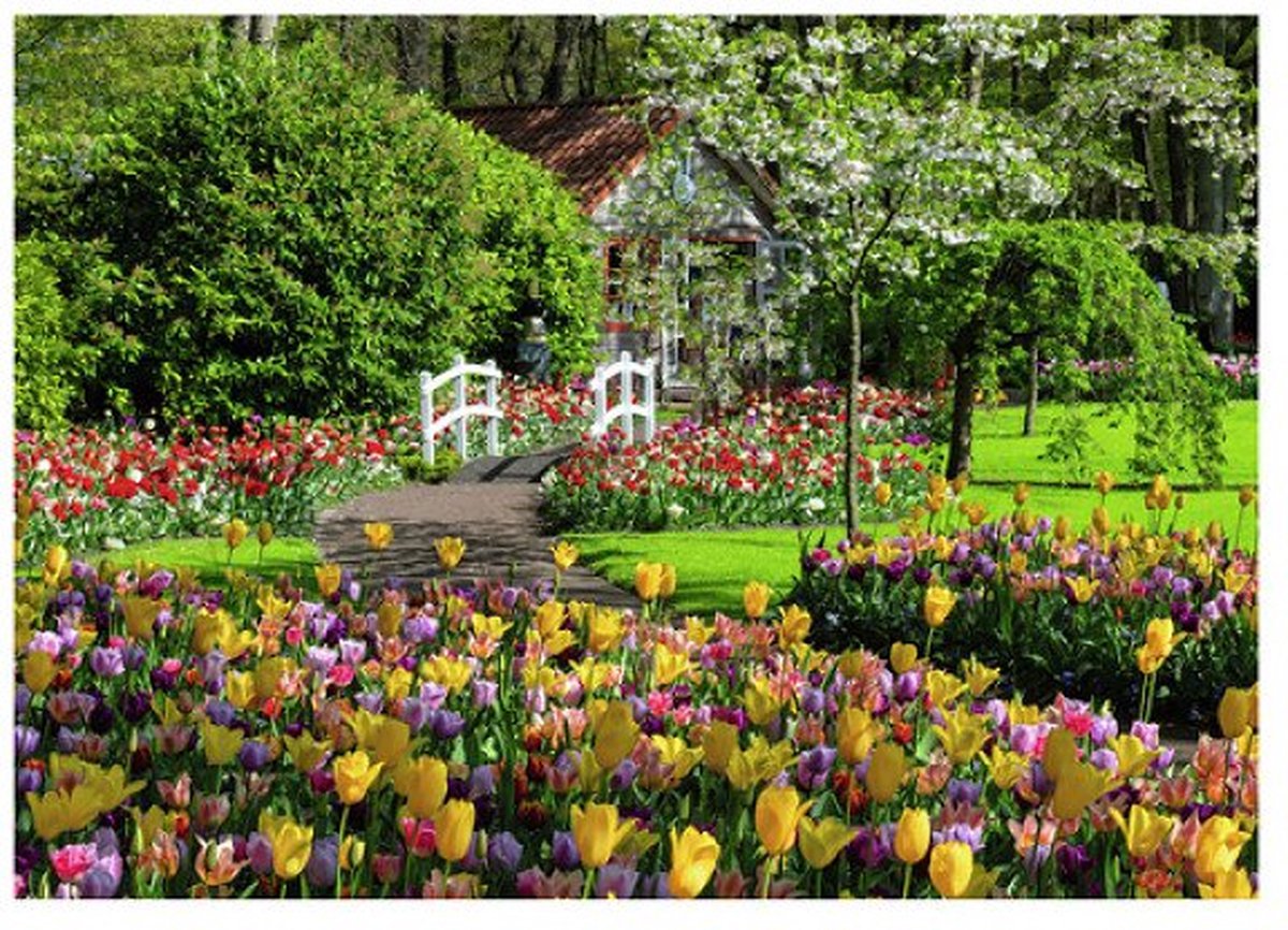 Ravensburger puslespil Keukenhof Gardens 1000 brikker - puslespil landskab.
