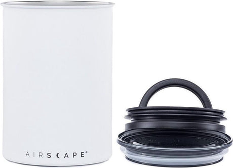 Planetarisk design - luftlandskab - kaffebønner - opbevaringsglas - lufttætte - kaffe - stål - mat hvid - 500 gram