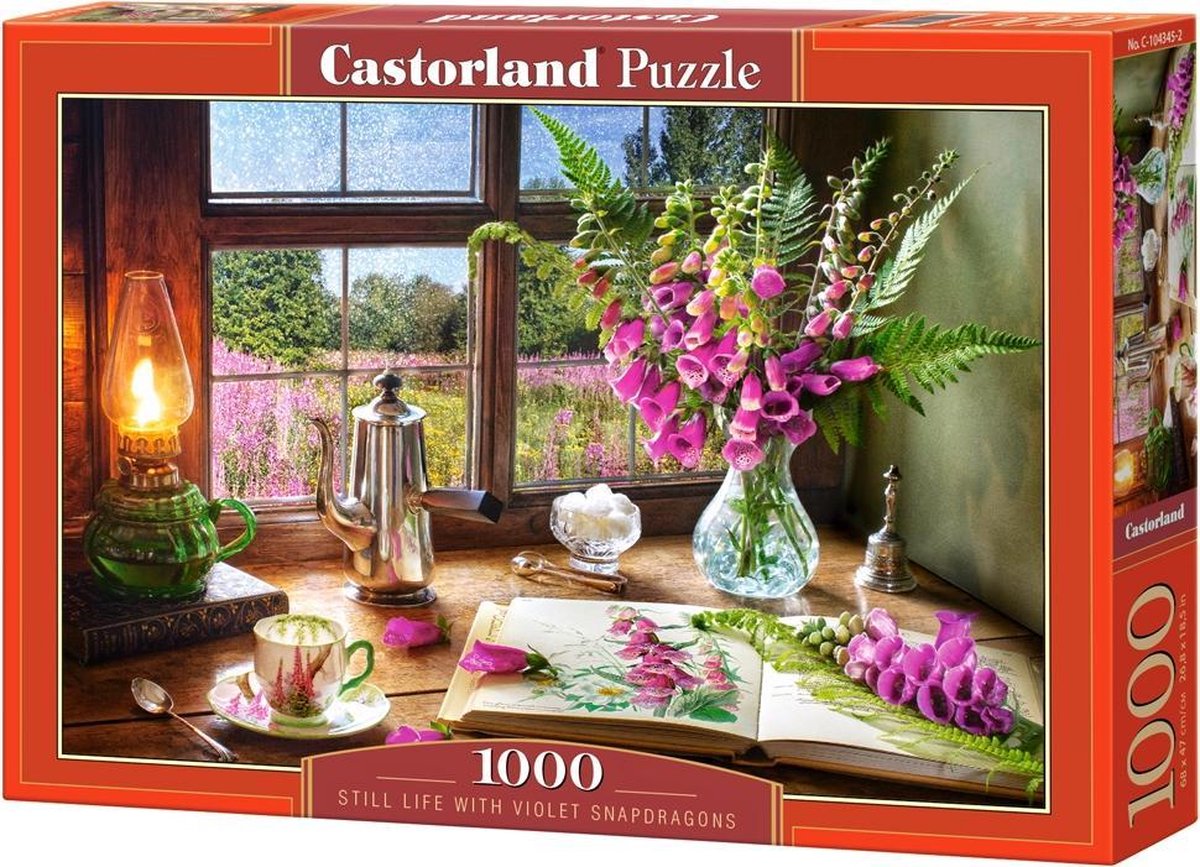 Castorland stilleben med violette snapdragons – puslespil – 1.000 brikker – satin finish – perfekt pasform – europæisk kvalitet