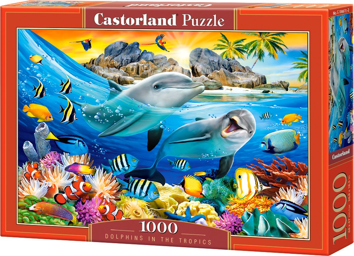 Castorland delfiner i troperne – puslespil – 1.000 brikker – satin finish – perfekt pasform – europæisk kvalitet