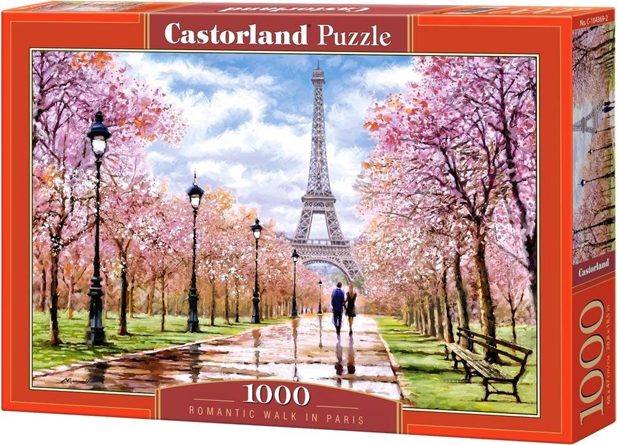 Castorland romantisk tur i paris – puslespil – 1.000 brikker – satin finish – perfekt pasform – europæisk kvalitet