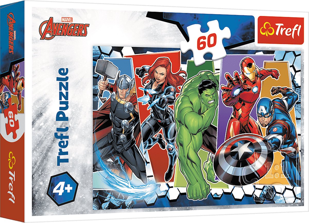 Trefl puslespil marvel avengers 60 stykker pap superhelte.