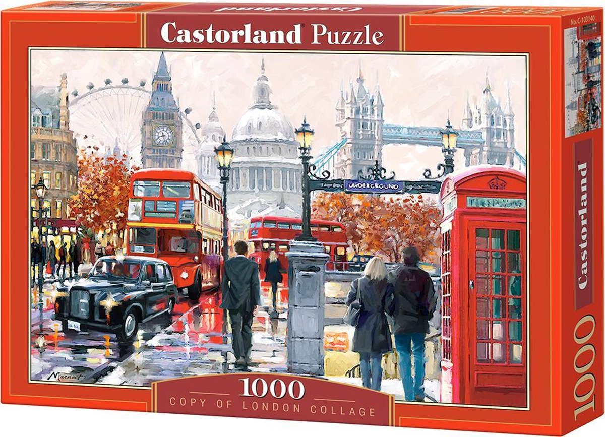 Castorland london collage – puslespil – 1.000 brikker – satin finish – perfekt pasform – europæisk kvalitet