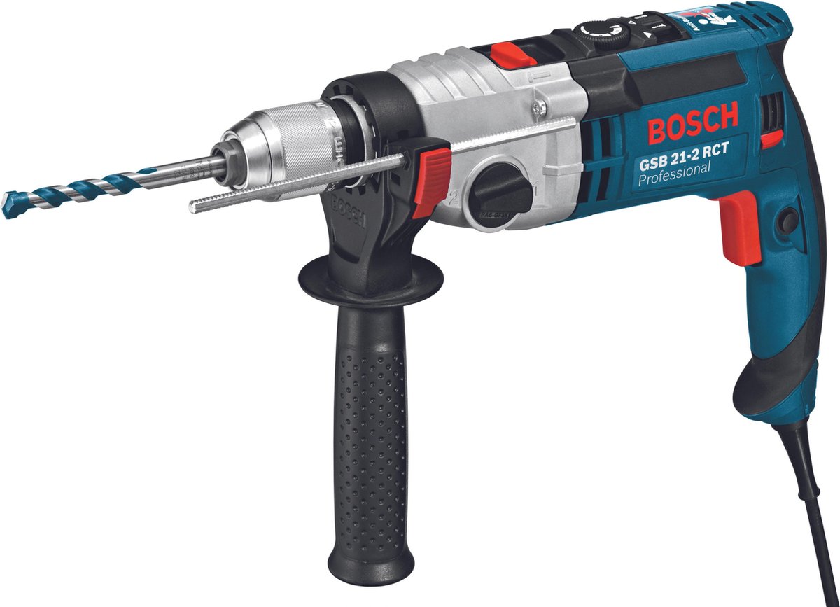 Bosch slagboremaskine GSB 21-2 RCT (dybdeanslag 210 mm, håndtag, nøglefri borepatron 13 mm)