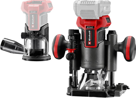 Einhell professionel batteri kantfræser tp-ro 18 sæt li bl solo - power x-change - 18 v li-ion - 6 og 8 mm spændetang - børsteløs motor - inkl. diverse tilbehør + taske - ekskl. batteri og oplader