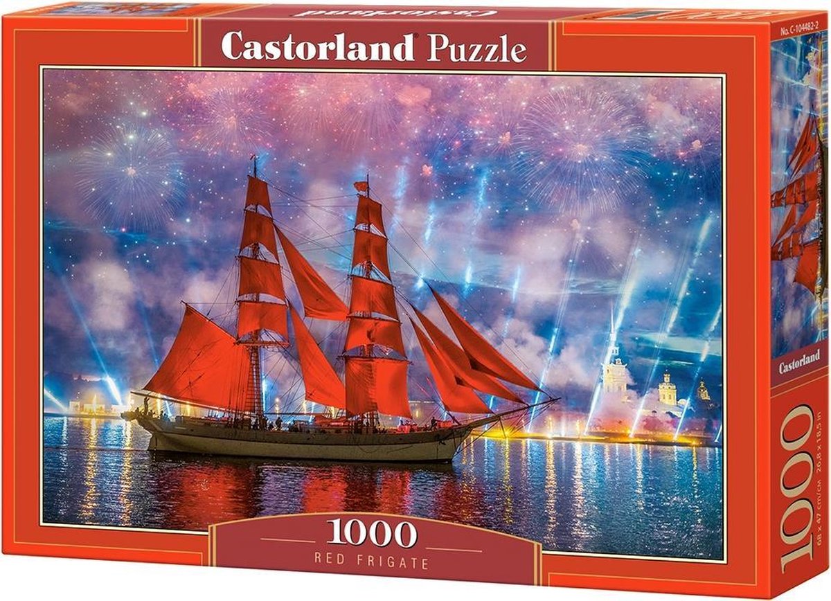 Castorland rød fregat – puslespil – 1.000 brikker – satin finish – perfekt pasform – europæisk kvalitet