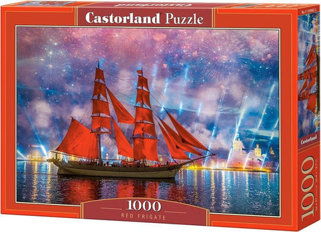 Castorland rød fregat – puslespil – 1.000 brikker – satin finish – perfekt pasform – europæisk kvalitet