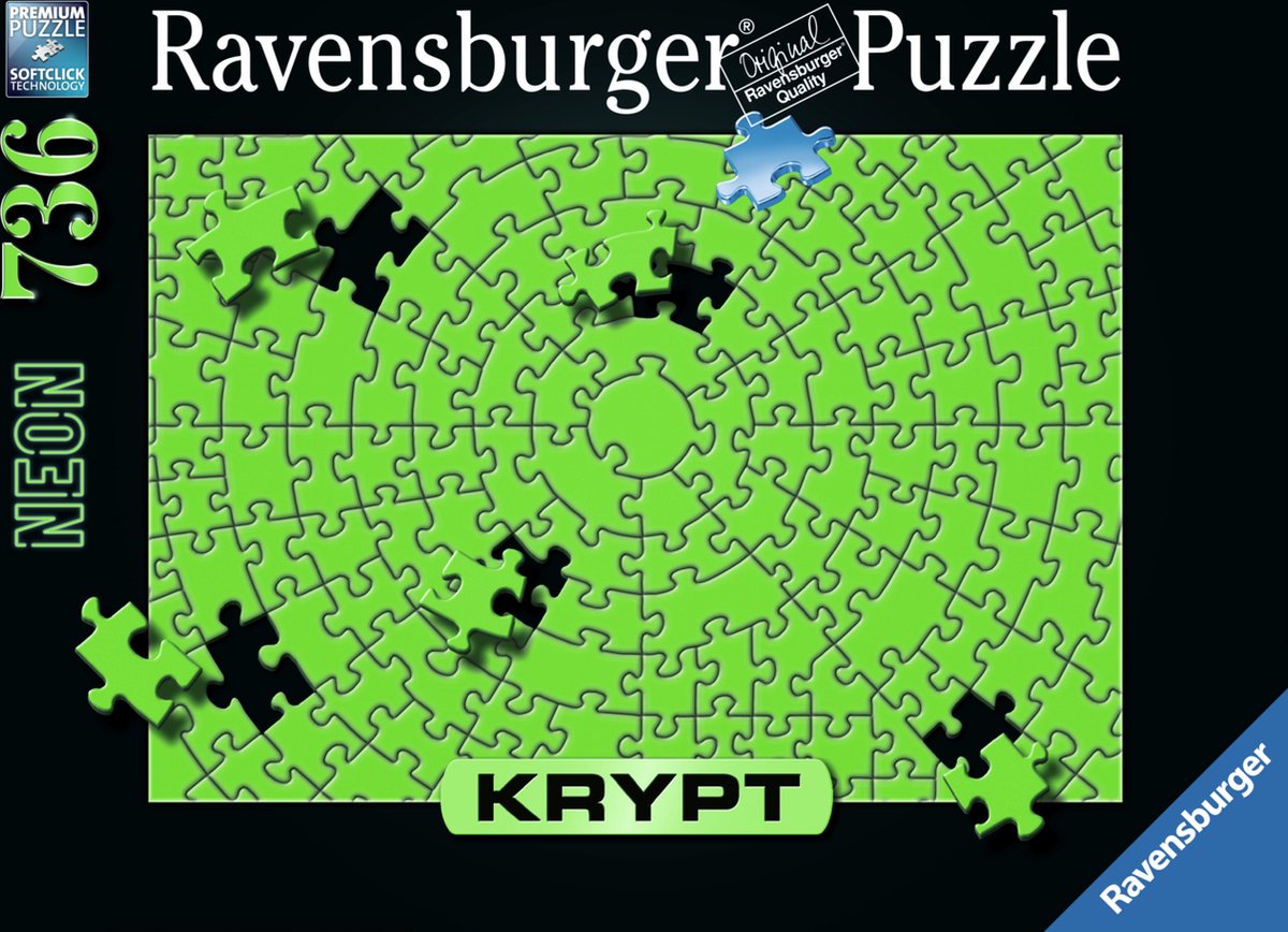 Ravensburger puslespil krypt neongrøn - puslespil - 736 brikker