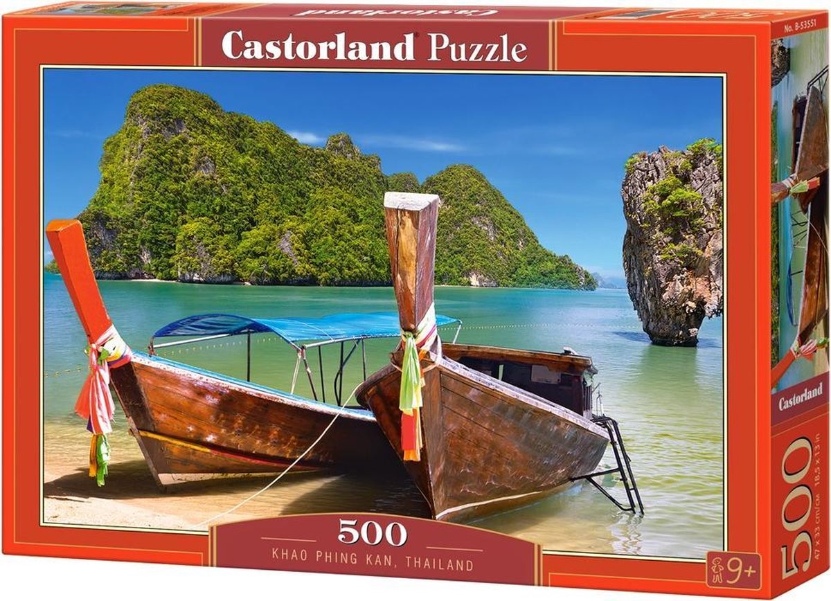 Castorland khao phing kan, thailand – puslespil – 500 brikker – satin finish – perfekt pasform – europæisk kvalitet