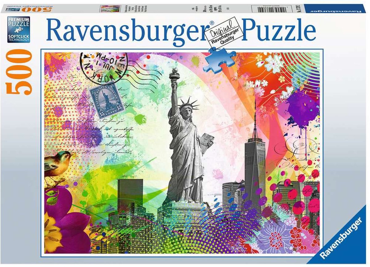 Ravensburger puslespil kort fra New York - puslespil - 500 brikker