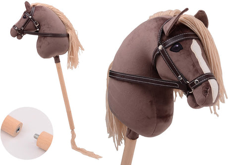 Johntoy hobbyhest kort med hale kristtorn hest deluxe mørkebrun