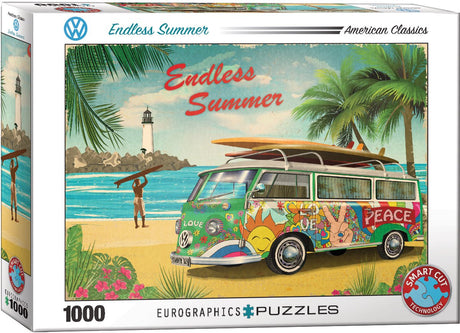 Eurographics volkswagen - vw endless summer - 1000 brikker 68×48cm (b×h) - puslespil
