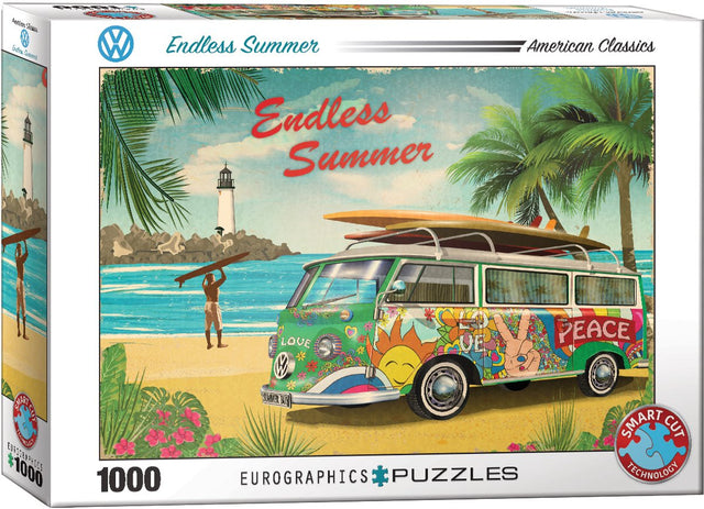 Eurographics volkswagen - vw endless summer - 1000 brikker 68×48cm (b×h) - puslespil
