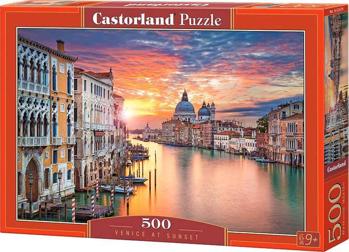 Castorland Venedig ved solnedgang – puslespil – 500 brikker – satin finish – perfekt pasform – europæisk kvalitet