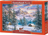 Castorland mountain christmas – puslespil – 1.000 brikker – satin finish – perfekt pasform – europæisk kvalitet