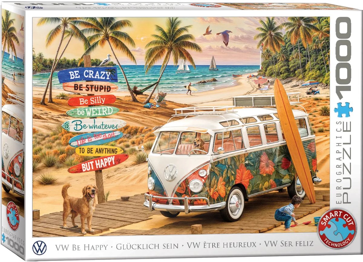 Eurographics - vw be happy [be happy] - 1000 brikker 68×48cm (b×h) - puslespil
