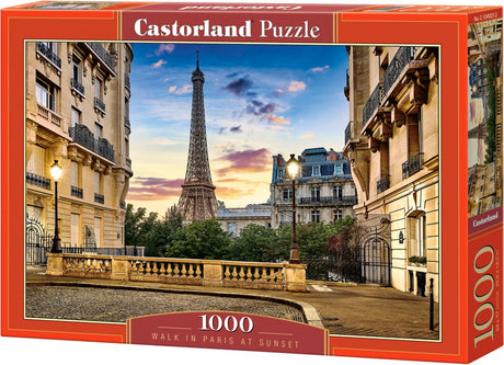 Castorland walk in paris ved solnedgang – puslespil – 1000 brikker – satin finish – perfekt pasform – europæisk kvalitet