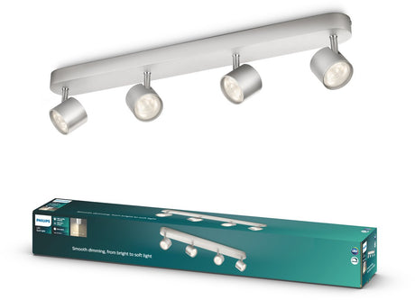Philips led philips star opbouwspot - 4-lichts - aluminium