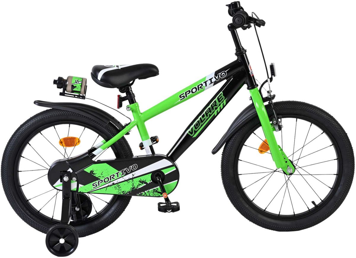 Volare sportivo børnecykel - drenge - 18 tommer - grøn sort