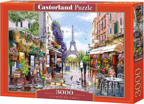 Castorland blomstrende paris – puslespil – 3.000 brikker – satin finish – perfekt pasform – europæisk kvalitet