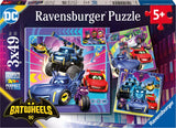 Ravensburger puslespil batwheels - tre puslespil - 49 brikker - børnepuslespil