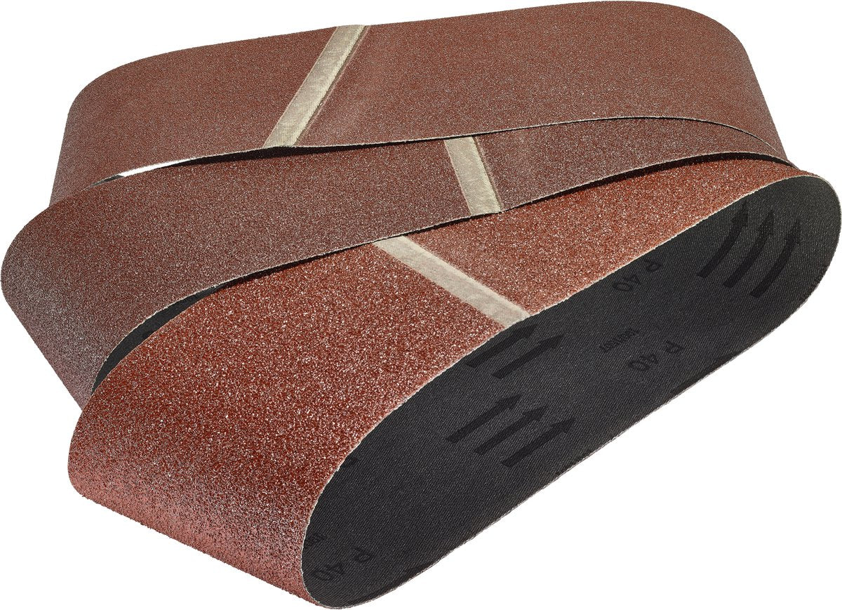 Wolfcraft - sæt sandpapir til båndslibere 65 x 410 mm - korn 40,80,120 - 1899100