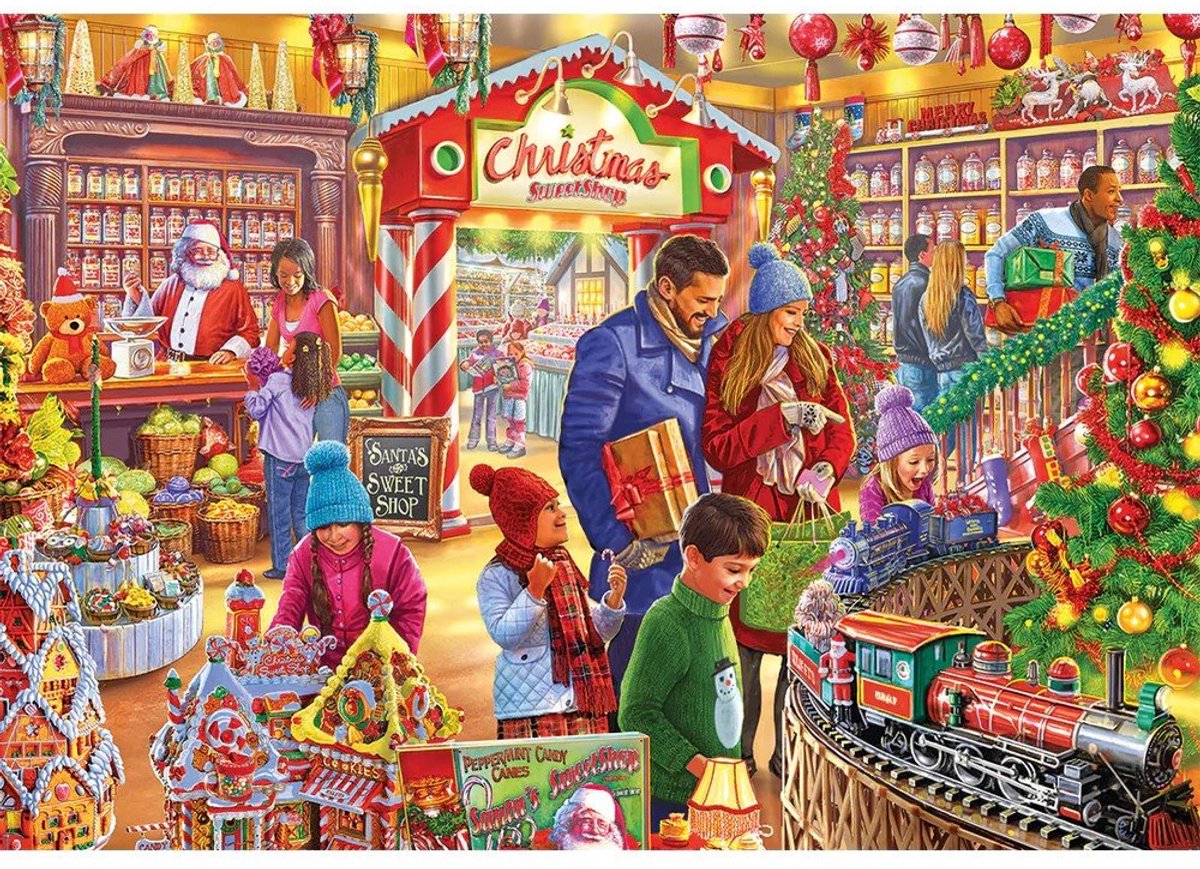 Gibsons julepuslespil Santa's Sweetshop 250XL - ekstra store brikker.