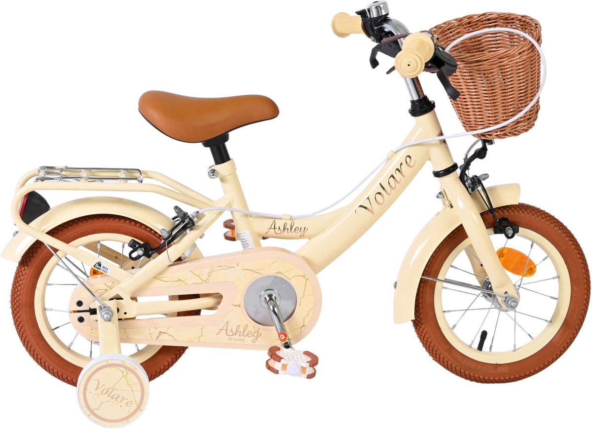 Volare Ashley børnecykel - piger - 12 tommer - creme - to håndbremser