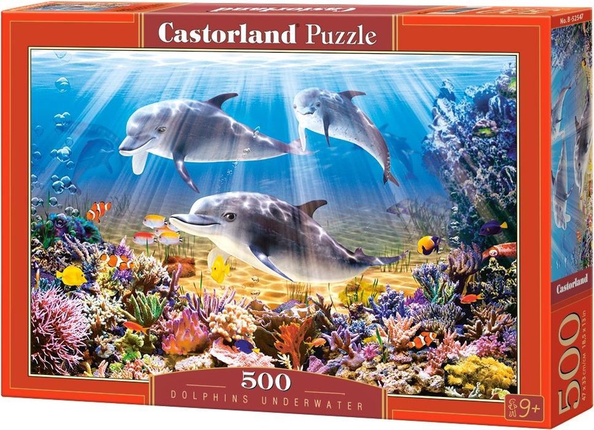 Castorland puslespil delfiner under vandet, 500 stk.