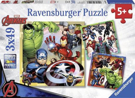 Ravensburger puslespil The Avengers - tre puslespil - 49 brikker - børnepuslespil