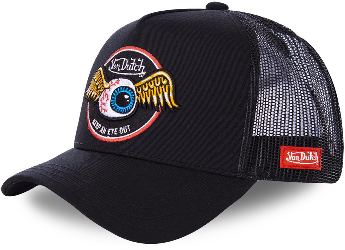 Von dutch - snapback trucker cap rag blk | én størrelse | justerbar | trykknapper - sort