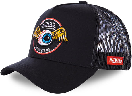 Von dutch - snapback trucker cap rag blk | én størrelse | justerbar | trykknapper - sort