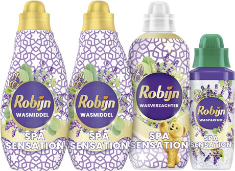 Robijn perfekt match - spa-sensation - 4 stykker - 2x vaskemiddel + 1 skyllemiddel + 1 vaskeparfume - værdipakke