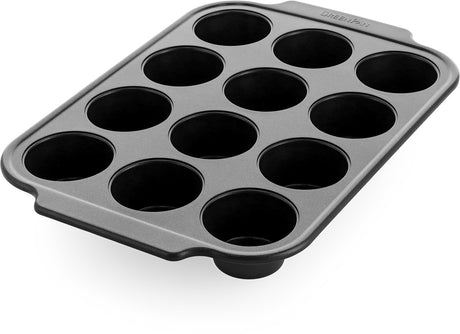 Greenpan bistro muffinform - 12 muffins - pfas-fri non-stick belægning - keramisk bageform - ovnsikker op til 230°c - sort