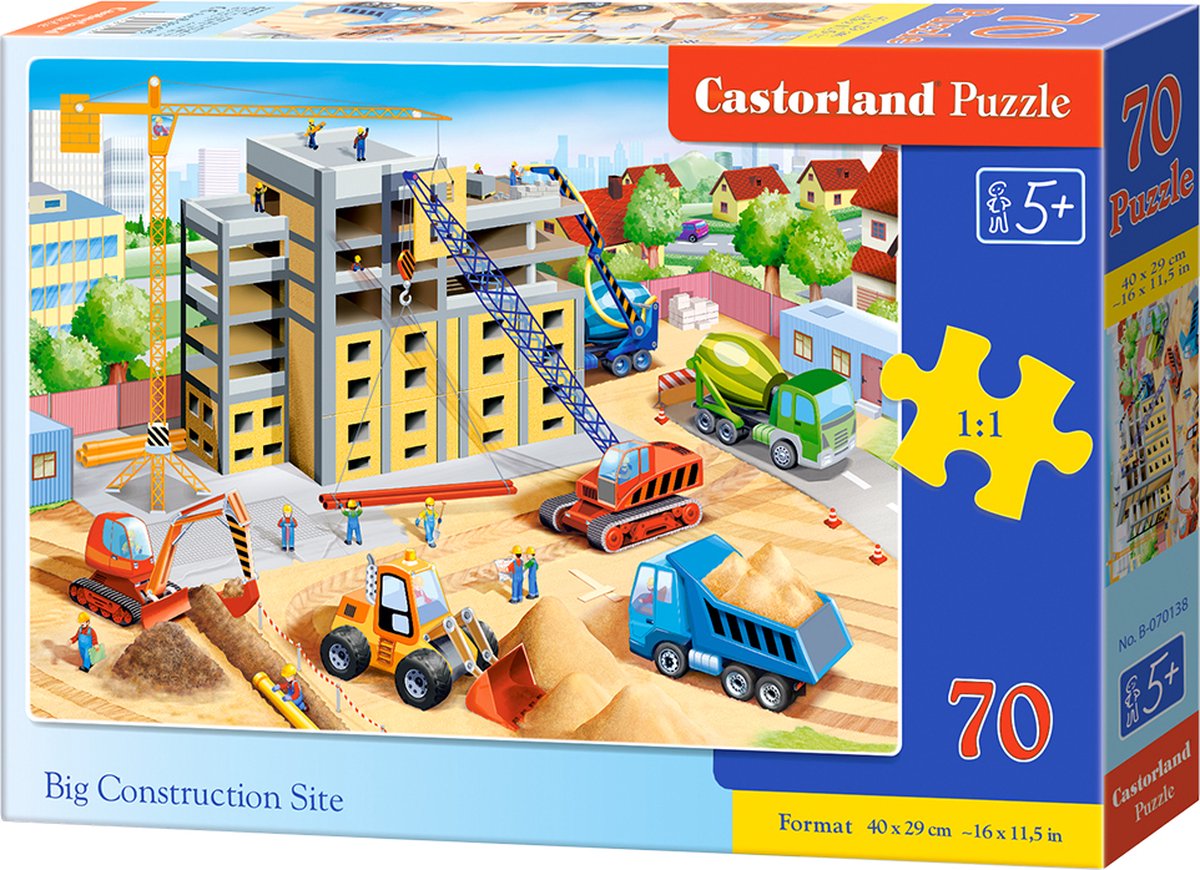 Castorland stor byggeplads – puslespil – 70 brikker – byggeplads – førsteklasses kvalitet