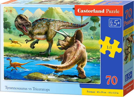Castorland tyrannosaurus vs triceratops – puslespil – 70 brikker – dinosaurer – førsteklasses kvalitet