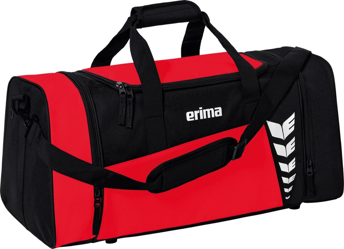 Erima six wings (lille) sportstaske med sidelommer - sort rød | størrelse: s