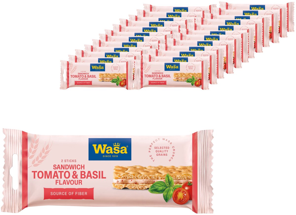 Wasa sandwich ost tomat basilikum - 24-pak 40g