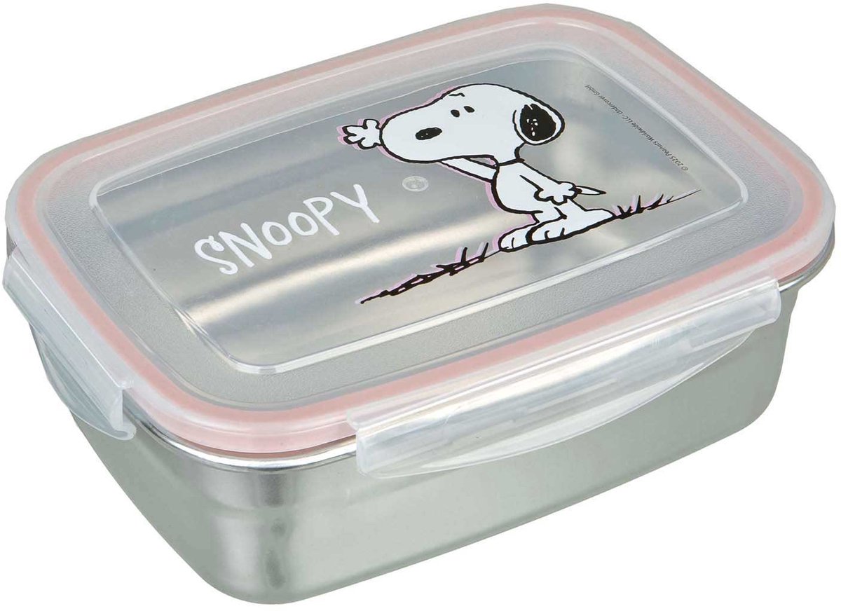 Undercover madkasse snoopy rustfrit stål med plastlåg.