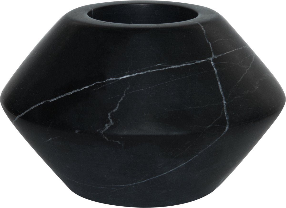 Tak design theelicht maysa 3 - marmer - 12 x 7 cm - zwart