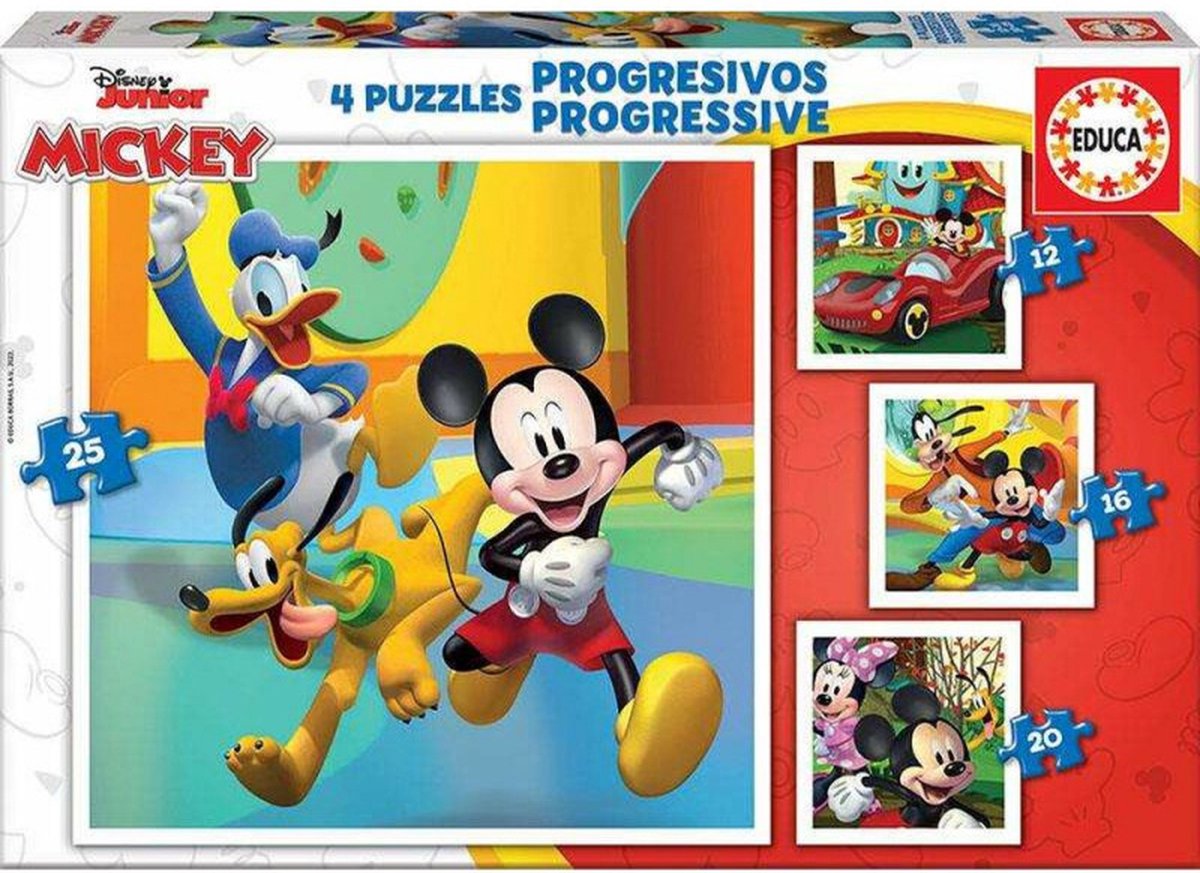 Educa - puslespil - 12, 16, 20, 25 brikker - mickey og venner