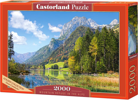 Castorland bjergtilflugt i alperne – puslespil – 2000 brikker – satin finish – perfekt pasform – europæisk kvalitet