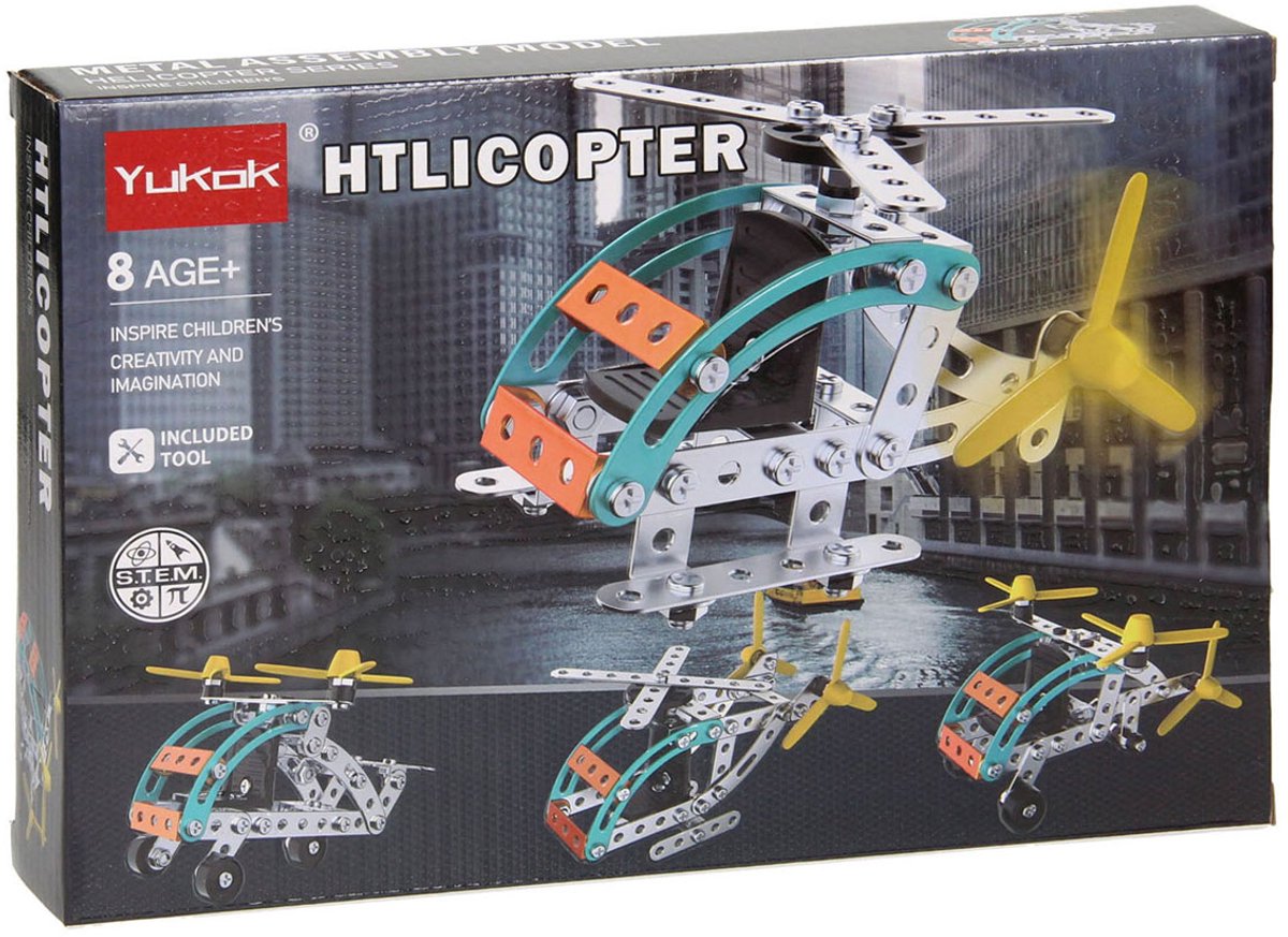 Metalbyggesæt helikopter, 106 stk.