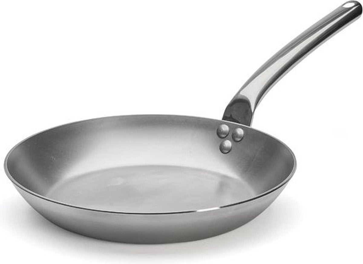 Debuyer de buyer carbone plus stegepande med rustfrit stålhåndtag - ø 28cm - stålplade