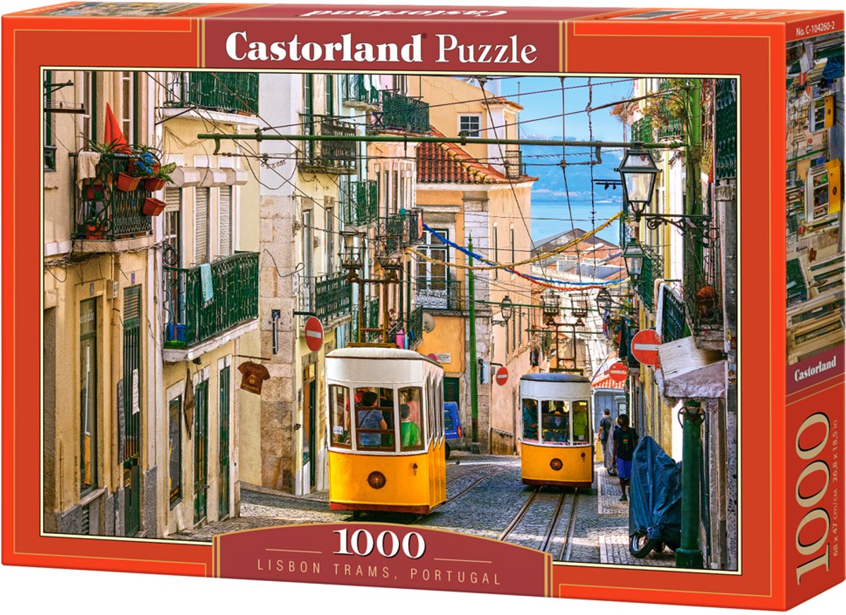 Castorland Lissabon sporvogne, Portugal – puslespil – 1.000 brikker – satin finish – perfekt pasform – europæisk kvalitet