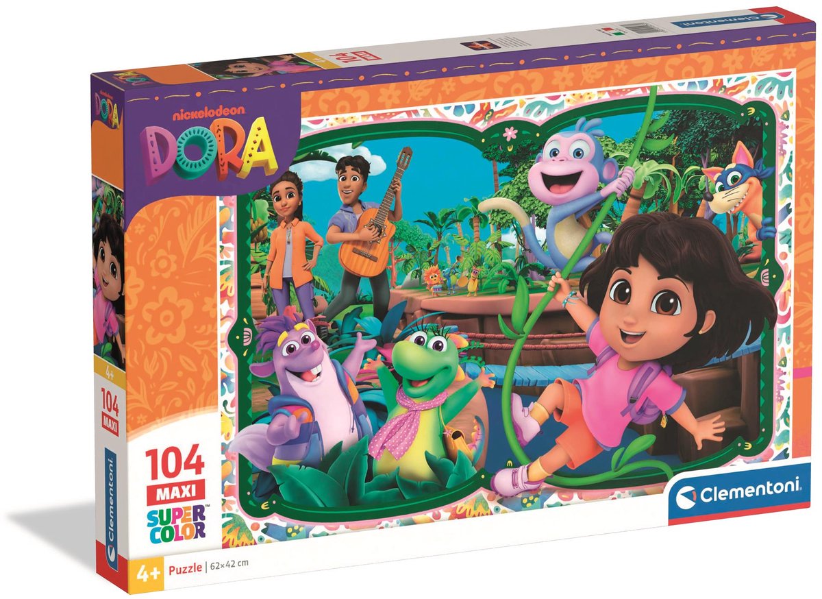 Clementoni - puslespil - Dora the Explorer - maxi - 104 brikker - super farve - fra 3 år