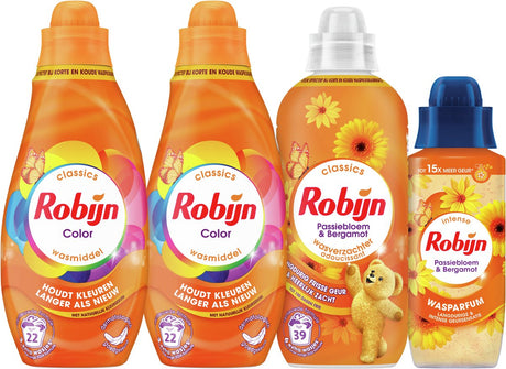Ruby perfekt match - passionsblomst bergamot - 4 stykker - 2x vaskemiddel + 1 skyllemiddel + 1 vaskeparfume - værdipakke