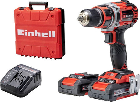 Einhell akku bore-/skruemaskine TP-CD 18 50 li BL kit - power x-change - 18 v li-ion - 50 nm - 0-500 0-1.800 rpm - børsteløs motor - inkl. 2x 2,0 ah batteri, oplader og transport- og opbevaringskuffert