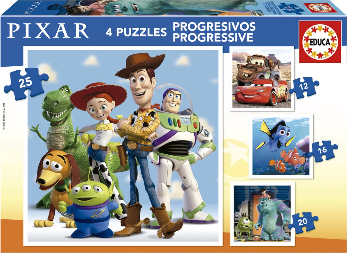 Educa - 4 progressive puslespil - disney pixar