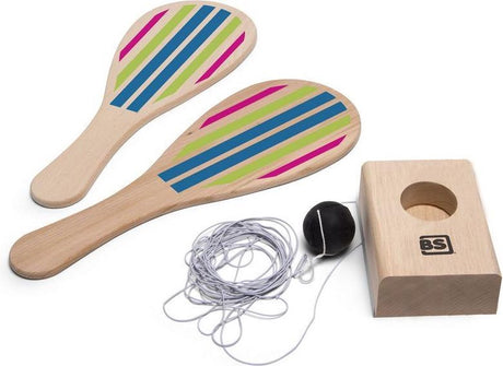 Bs toys tennis elastik 35 x 14,5 cm træ natur 3-delt